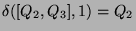 $ \delta([Q_2,Q_3],1) = Q_2$