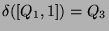 $ \delta([Q_1, 1]) = Q_3$