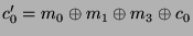 $\displaystyle c_0' = m_0 \oplus m_1 \oplus m_3 \oplus c_0
$