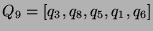 $ Q_9 = [q_3,q_8,q_5,q_1,q_6]$