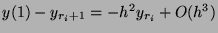 $ y(1) - y_{r_i + 1} = - h^2 y_{r_i} + O(h^3)$