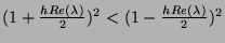 $ (1+\frac{hRe(\lambda)}{2})^2 < (1-\frac{hRe(\lambda)}{2})^2$