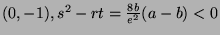 $ (0,-1), s^2 - rt = \frac{8b}{e^2}(a-b) < 0$